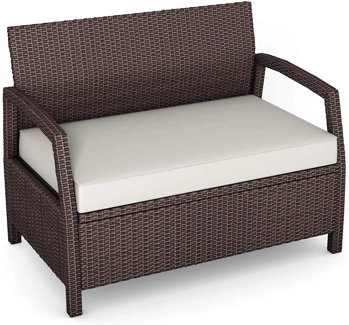 Costway Rattansofa 2 Sitzer 1 Costway Rattansofa 2 Sitzer