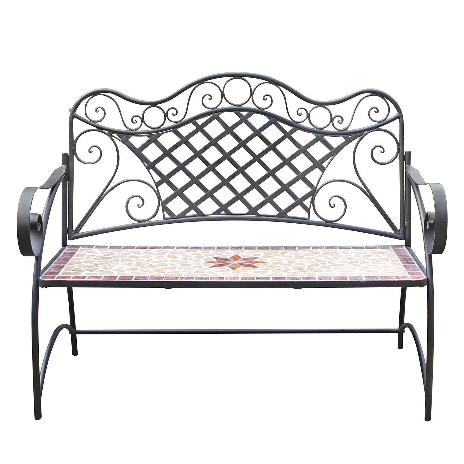 Garden Pleasure Gartenbank Amarillo - Eisen / Mosaik - Mehrfarbig 1 Garden Pleasure Gartenbank Amarillo - Eisen / Mosaik - Mehrfarbig