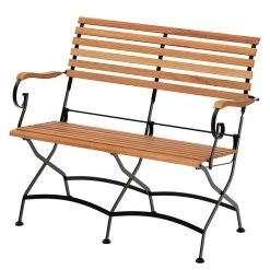 Jardi Gartenbank Tuscany - Akazie massiv / Stahl - Akazie / Schwarz