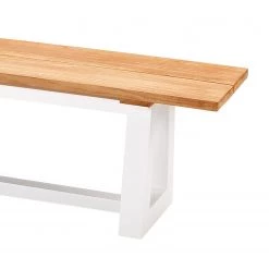 Best Freizeitmöbel Gartenbank Campione - Aluminium / Teak massiv - Weiß -Gartenbänke Verkäufe 1000155446 190212 16470201062 GALLERYIMAGES P000000001000155446