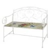 Garden Pleasure Gartenbank Floral - Stahl - Weiß
