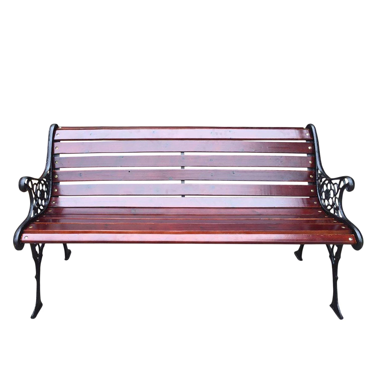 Garden Pleasure Bank Versailles - Eisen / Eukalyptus teilmassiv - Braun / Schwarz 1 Garden Pleasure Bank Versailles - Eisen / Eukalyptus teilmassiv - Braun / Schwarz