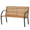 Siena Garden Gartenbank Menorca - Stahl / Hartholz - Braun / Schwarz