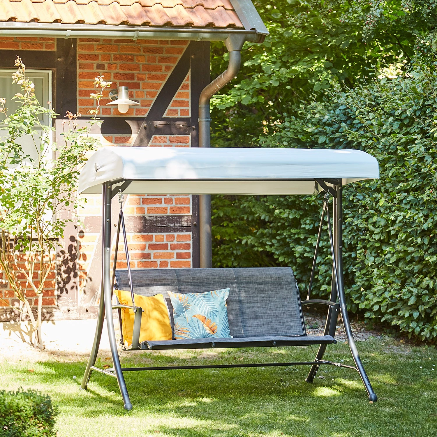 Siena Garden Hollywoodschaukel Livorno - Stahl / Ranotex - Anthrazit 2 Siena Garden Hollywoodschaukel Livorno - Stahl / Ranotex - Anthrazit – Bild 2