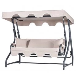 Hollywoodschaukel Olea I - Eisen / Polyester - Grau