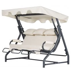 Hollywoodschaukel Salvia II - Eisen / Polyester - Creme