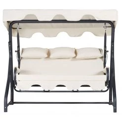 Hollywoodschaukel Salvia II - Eisen / Polyester - Creme -Gartenbänke Verkäufe 1000338931 220324 040 DETAILS P000000001000338931