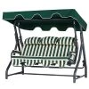 Hollywoodschaukel Salvia I - Eisen / Polyester - Grün / Weiß