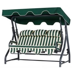 Hollywoodschaukel Salvia I - Eisen / Polyester - Grün / Weiß