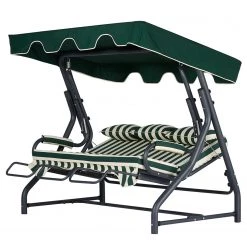 Hollywoodschaukel Salvia I - Eisen / Polyester - Grün / Weiß -Gartenbänke Verkäufe 1000338934 220324 040 DETAILS P000000001000338934