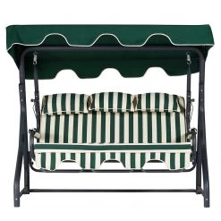 Hollywoodschaukel Salvia I - Eisen / Polyester - Grün / Weiß -Gartenbänke Verkäufe 1000338934 220324 050 DETAILS P000000001000338934