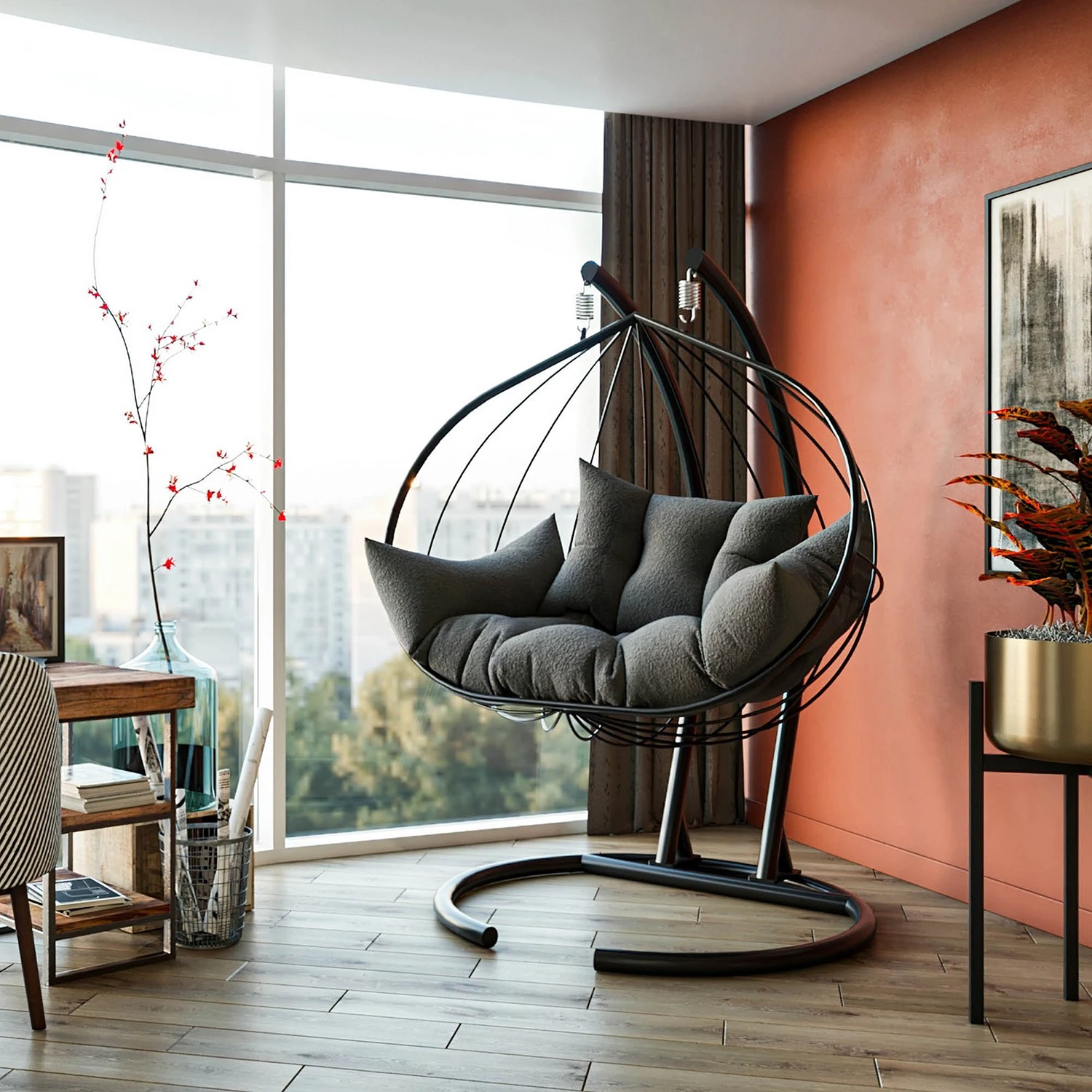 Hängesessel Hanedan - Eisen - Anthrazit 2 Hängesessel Hanedan - Eisen - Anthrazit – Bild 2