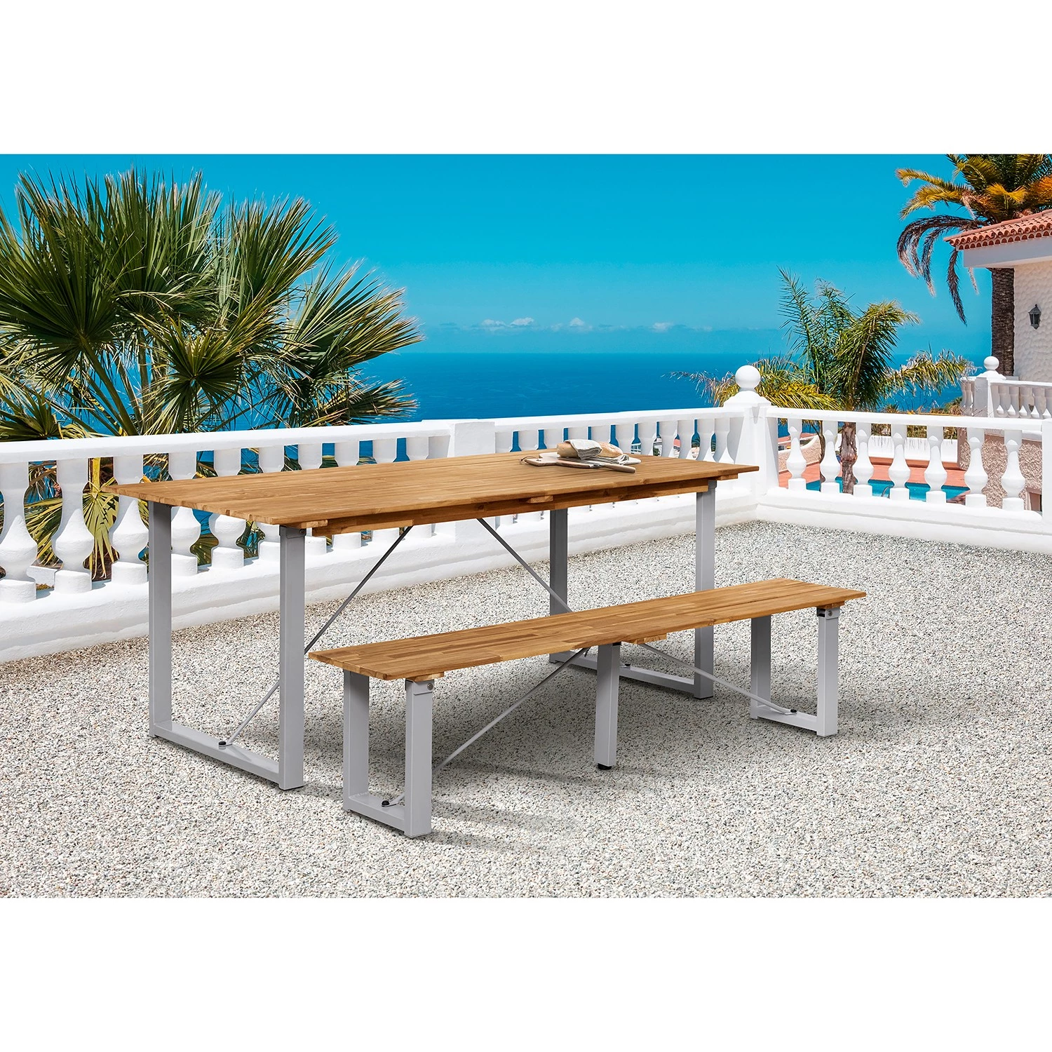 Ars manufacti Gartenbank Tabulam - Akazie / Stahl - Natur 2 Ars manufacti Gartenbank Tabulam - Akazie / Stahl - Natur – Bild 2