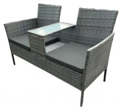 Svita CHICAGO Rattan-Bank - Grau