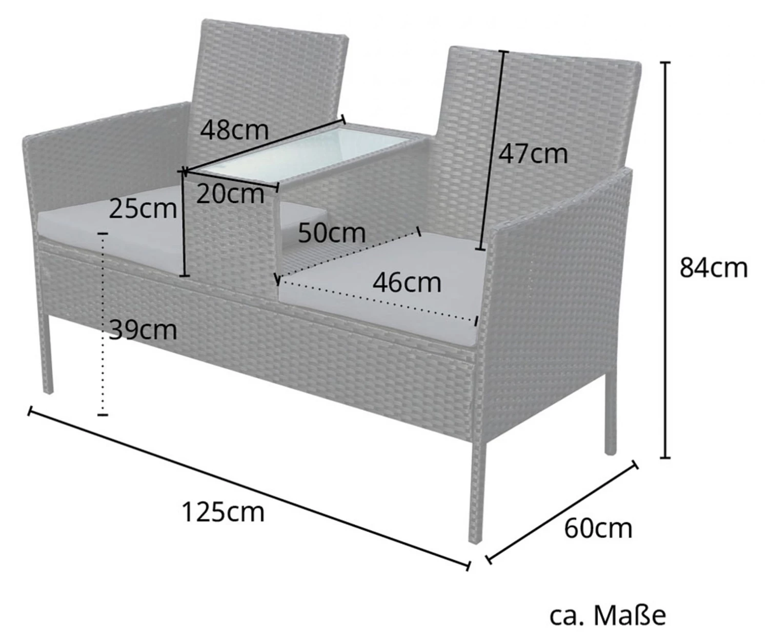Svita CHICAGO Rattan-Bank - Grau 3 Svita CHICAGO Rattan-Bank - Grau – Bild 3