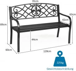 Costway Gartenbank aus Stahl -Gartenbänke Verkäufe 263518b1c0a84e678b50e0f46fa26b58