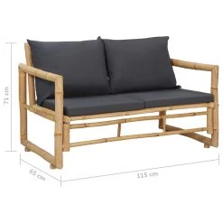 VidaXL 2-Sitzer Gartensofa mit Polstern Bambus - vidaXL Gartenbank mit Kissen 115 cm Bambus -Gartenbänke Verkäufe 2e345cefc90040f392d99e1509b75cd3