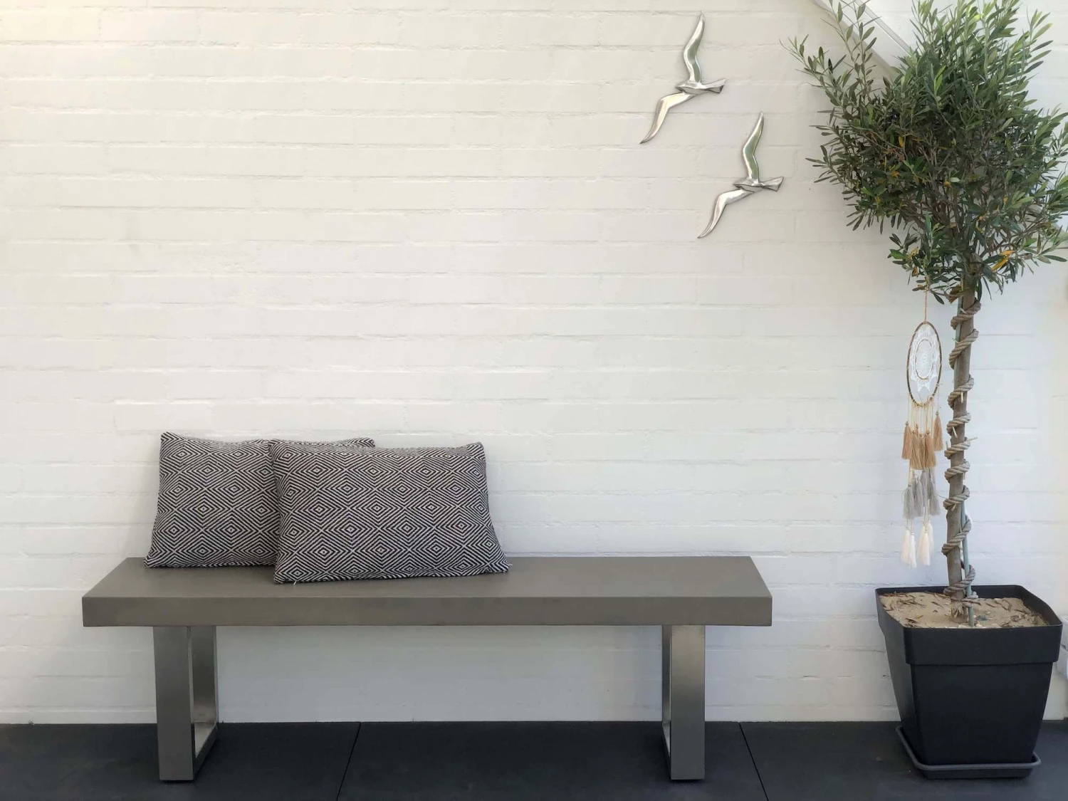 Matodi NOVUM Beton Gartenbank Edelstahl 160 cm 3 Matodi NOVUM Beton Gartenbank Edelstahl 160 cm – Bild 3