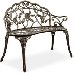 Costway Gartenbank Parkbank Gusseisen