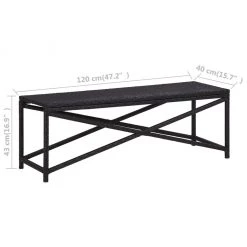 VidaXL Gartenbank Poly Rattan - vidaXL Gartenbank 120 cm Poly Rattan Schwarz -Gartenbänke Verkäufe 635a7358783645b8beb7a6510f2abdf9
