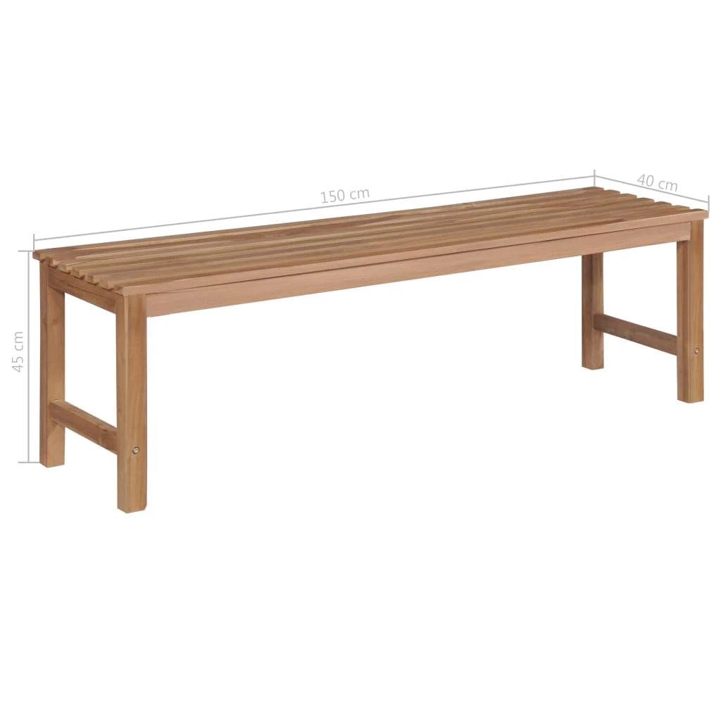 VidaXL Gartenbank Massivholz Teak - vidaXL Gartenbank 150 cm Teakholz Massiv 5 VidaXL Gartenbank Massivholz Teak - vidaXL Gartenbank 150 cm Teakholz Massiv – Bild 5
