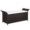 VidaXL Truhenbank mit Polster 138 cm - vidaXL Truhenbank mit Polster 138 cm Poly Rattan Braun