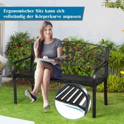 Costway Gartenbank aus Stahl -Gartenbänke Verkäufe 7b34bde28d6d41519099ae10d8e72699