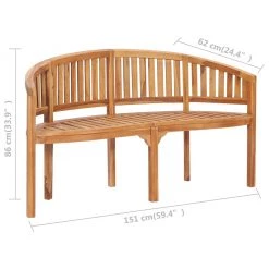 VidaXL Bananenbank Massivholz Teak - vidaXL Bananenbank 151 cm Massivholz Teak -Gartenbänke Verkäufe 7e7b500118a643aeb66cff677dc5e647