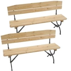 HWC 2x Bank mit Lehne - Tiefe: 180 cm