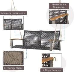 Costway Schaukelbank 2-Sitzer -Gartenbänke Verkäufe 9c3ff5ed4cf74ab0bdbcc6becffd6c41