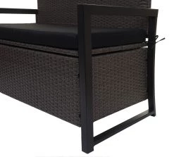 Poly-Rattan 2er Sitzbank HWC-F39 - Grau - Schwarz - Breite: 117 cm -Gartenbänke Verkäufe b1d5ed5f9dad4d9d9ac9726e5f907908