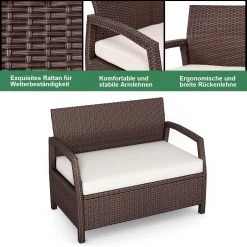 Costway Rattansofa 2 Sitzer 9 Costway Rattansofa 2 Sitzer -Gartenbänke Verkäufe b473f33e5b5d48739885baa57e1c40b5