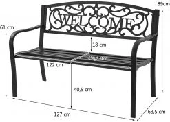 Costway 3 Sitzer Metallbank Gusseisen -Gartenbänke Verkäufe b6e06d4655d3459999a2d5e4fb91d851