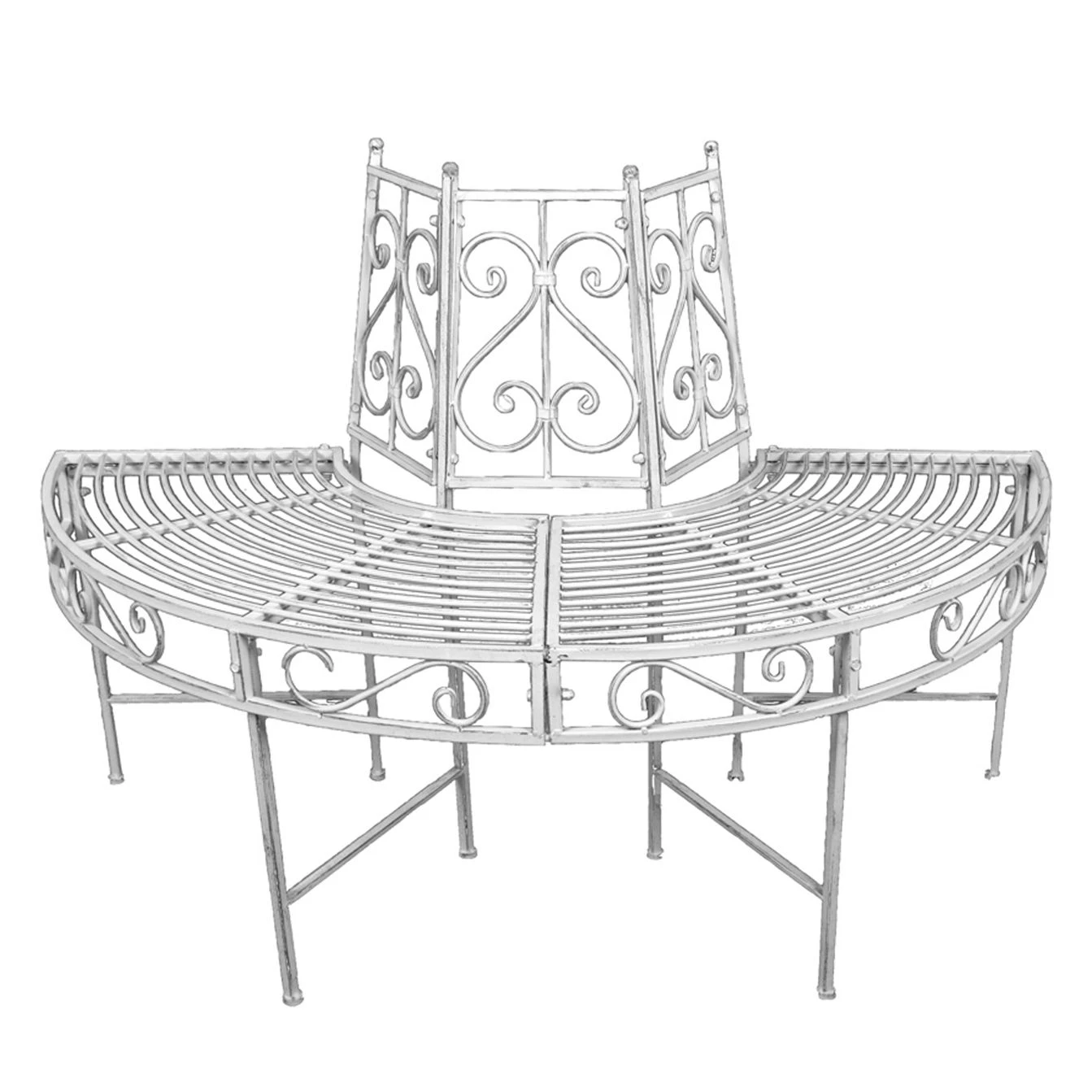 Garden Pleasure Baumbank Varda - Stahl - Weiß 1 Garden Pleasure Baumbank Varda - Stahl - Weiß