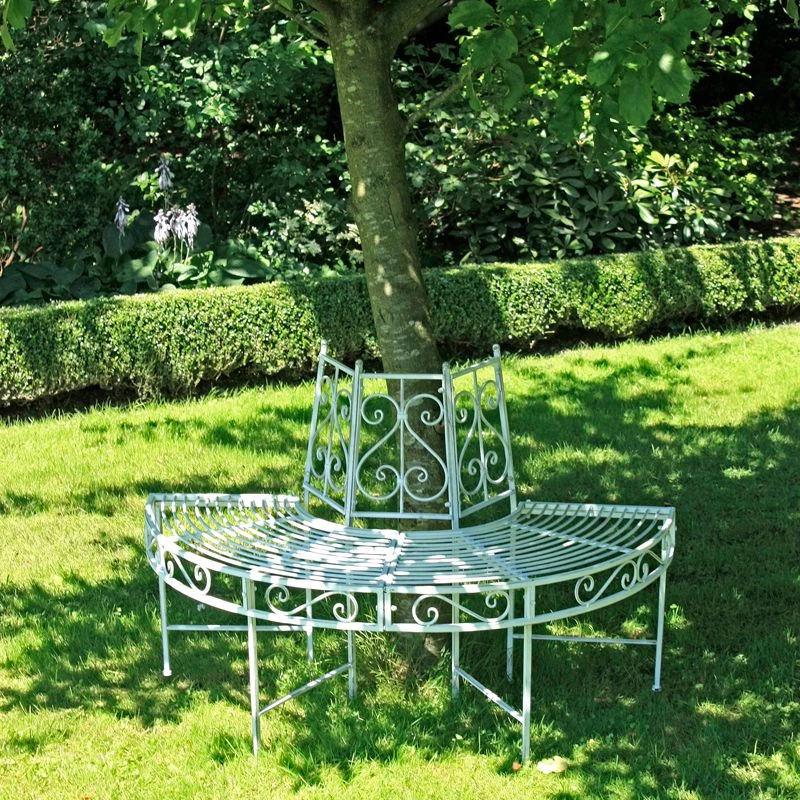 Garden Pleasure Baumbank Varda - Stahl - Weiß 2 Garden Pleasure Baumbank Varda - Stahl - Weiß – Bild 2