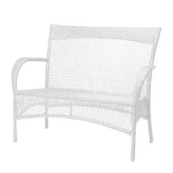 Best Freizeitmöbel Sitzbank Madelene - Polyrattan - Weiß