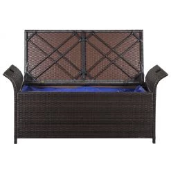 VidaXL Truhenbank mit Polster 138 cm - vidaXL Truhenbank mit Polster 138 cm Poly Rattan Braun -Gartenbänke Verkäufe c01ef2249c1d4e60ae632151c608ccd5