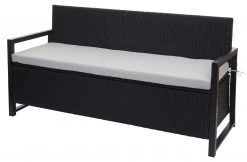 Poly-Rattan 3er Sitzbank HWC-F39 - Anthrazit - Grau