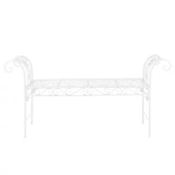 En.casa Gartenbank Cossila - Weiß -Gartenbänke Verkäufe e88acab69bfd498985b8060a46724a59