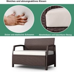 Costway Rattansofa 2 Sitzer 10 Costway Rattansofa 2 Sitzer -Gartenbänke Verkäufe f658b4d3fce2475aa20c116c214a7748