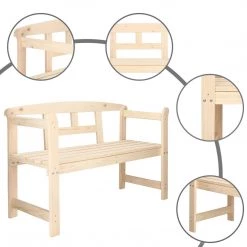 Springos Holzbank mit Armlehnen -Gartenbänke Verkäufe fce5d453f2664c42a641efd5465e1ede