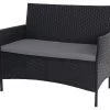 HWC Poly-Rattan Gartenbank Halden - Anthrazit - Grau