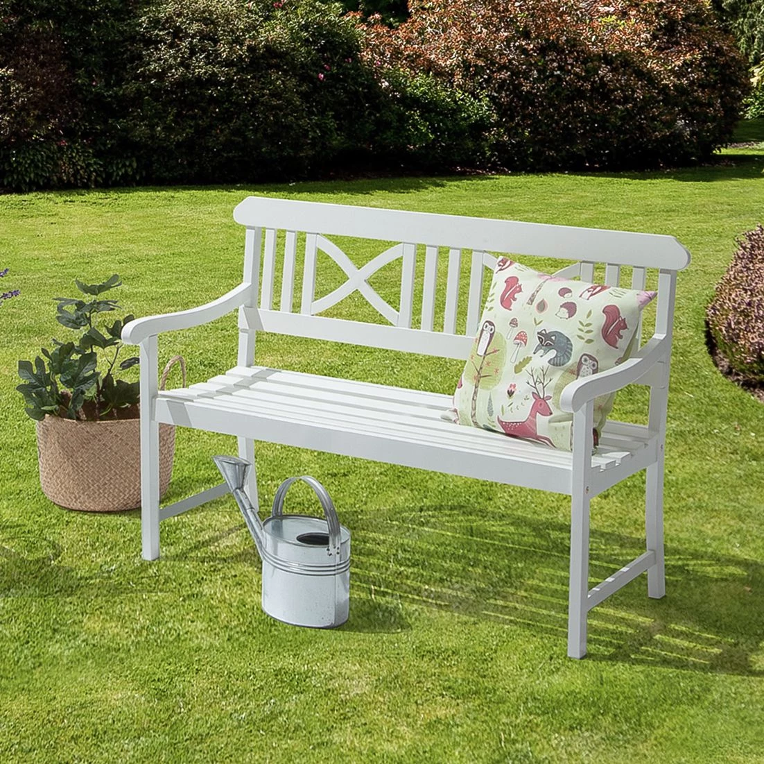 Jardi Gartenbank Eternal - Akazie massiv - Weiß - Breite: 128 cm 2 Jardi Gartenbank Eternal - Akazie massiv - Weiß - Breite: 128 cm – Bild 2