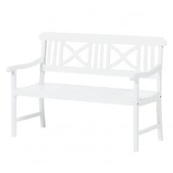 Jardi Gartenbank Eternal - Akazie massiv - Weiß - Breite: 128 cm