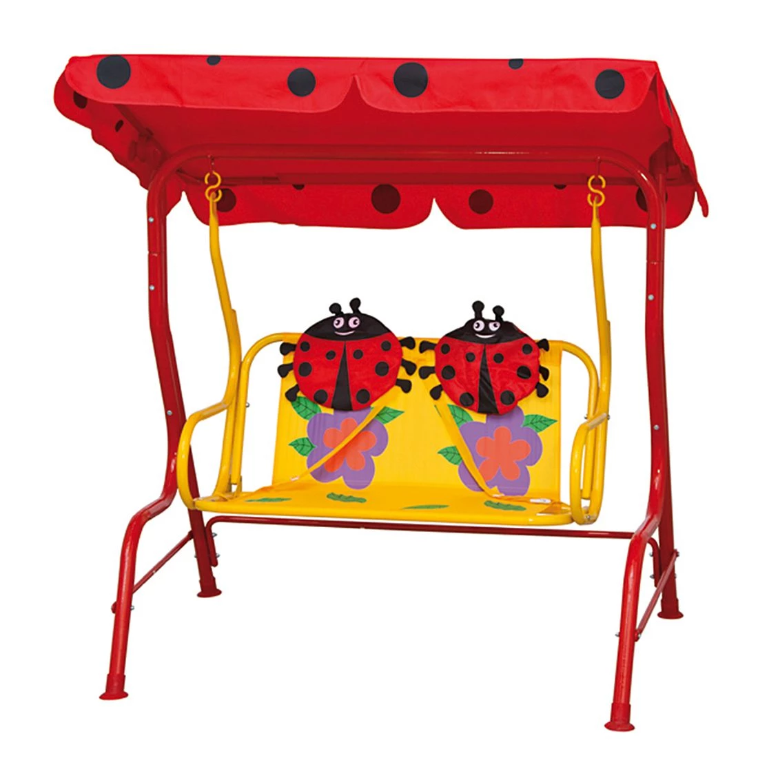 Siena Garden Hollywoodschaukel Marie - Stahl/Polyester - Rot/Käfermotiv 1 Siena Garden Hollywoodschaukel Marie - Stahl/Polyester - Rot/Käfermotiv