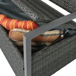 Garden Pleasure Gartenbank Ferrara - Grau -Gartenbänke Verkäufe truhenbank ferrara polyrattan grau 4517752